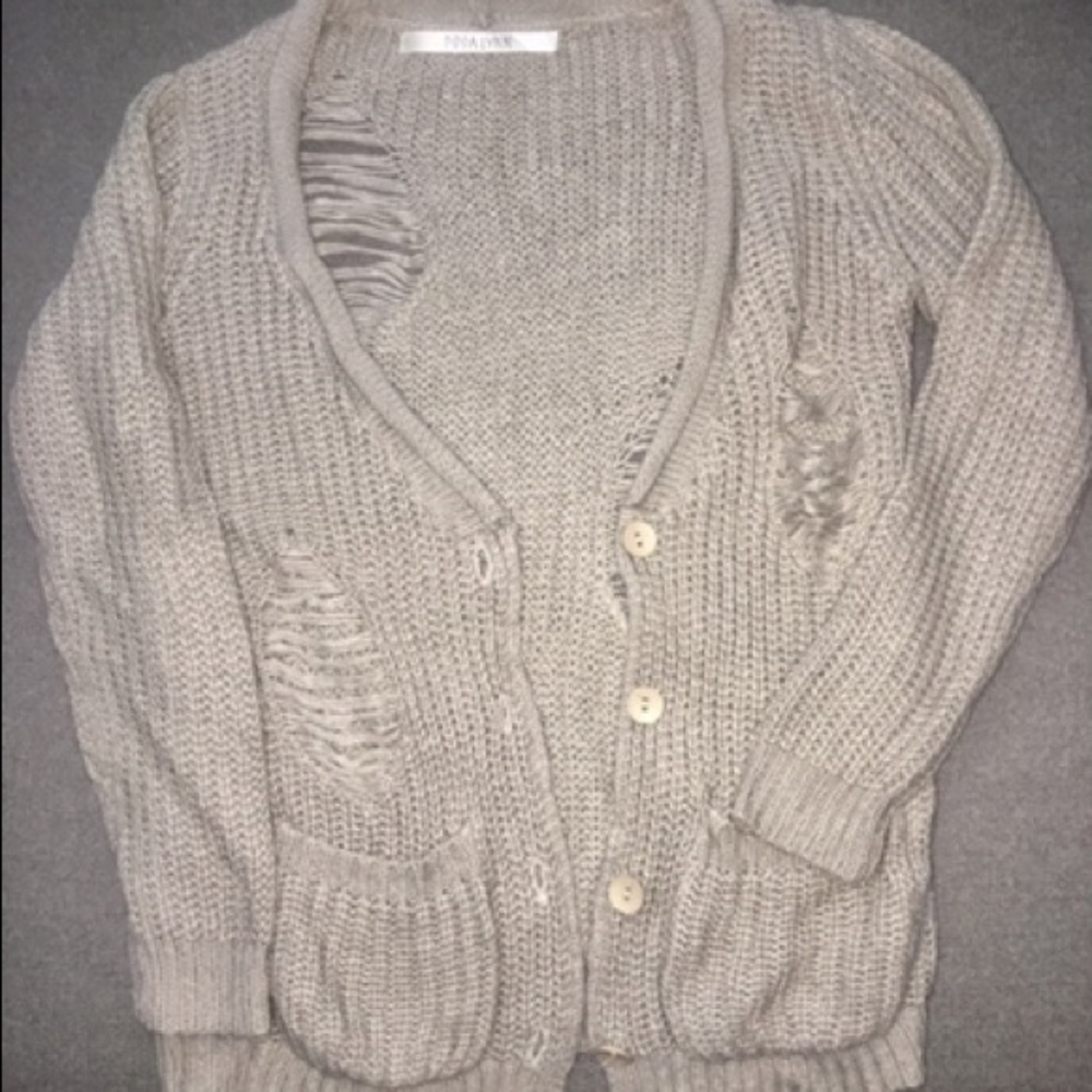 Pippa Lynn distressed cardigan sweater